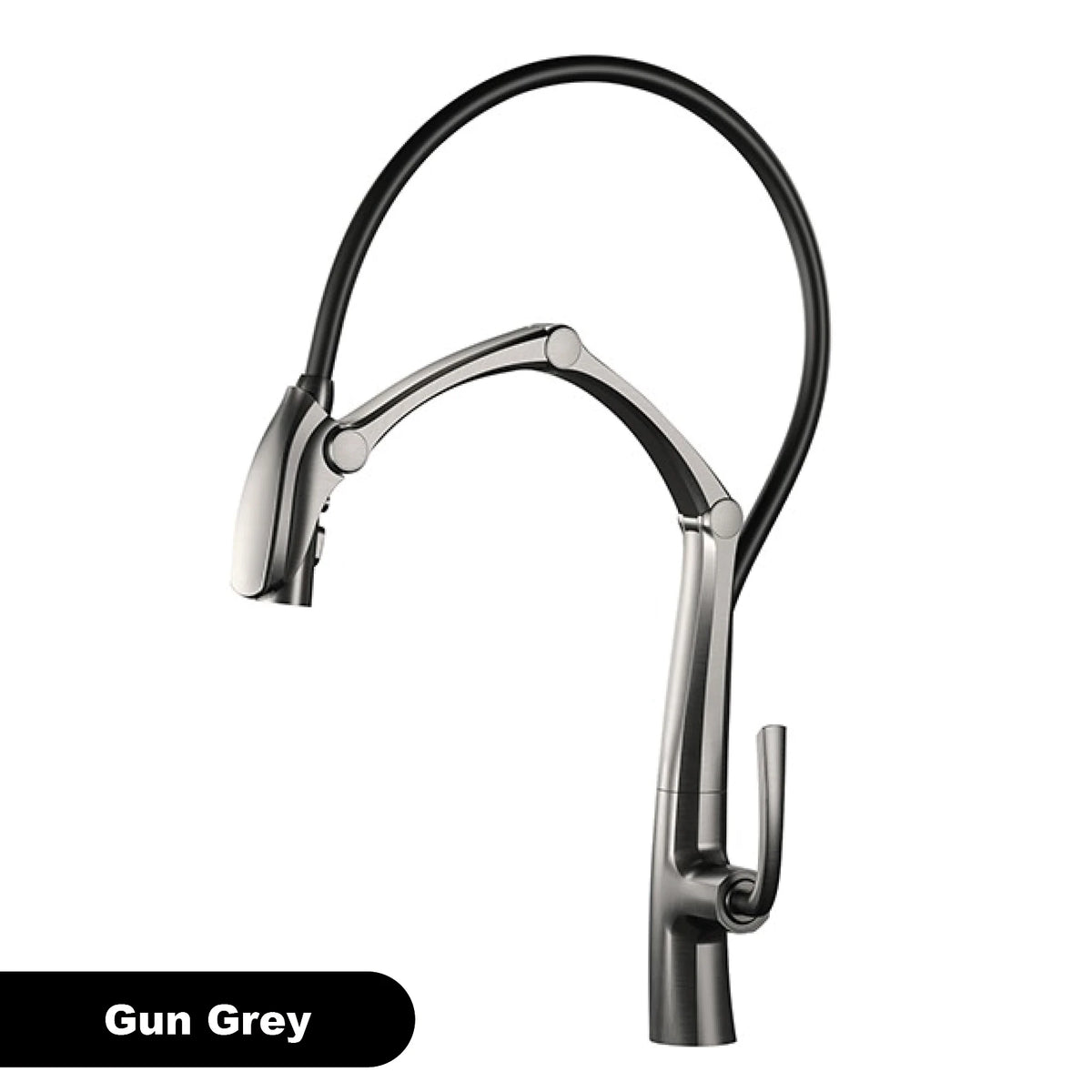 Luxury Gunmetal Brass Faucet Led Display Sensor&Pull-Out