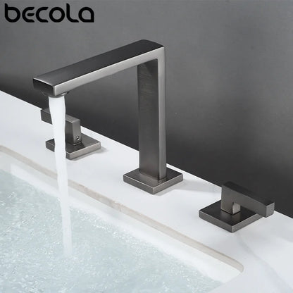 Brushed Gold Basin Faucet Total Brass Black Bathroom