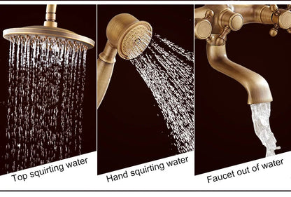 Bathroom Rain Shower Antique Bronze Wall Mounted Bath