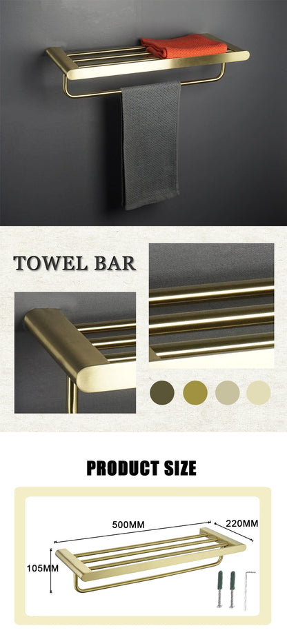 Brushed Gold Bathroom Toilet Brush Holder Toilet Paper