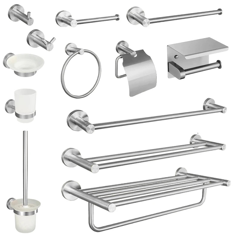 Brushed Nickel Bathroom Towel Bar Bath Robe Hook