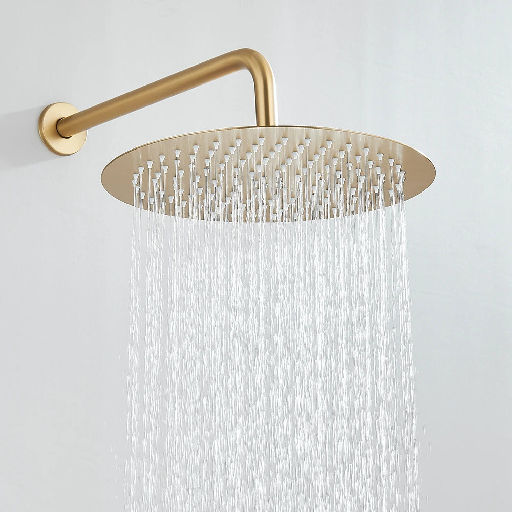 Gold Brushed Shower Faucets 2/3 Way Concealed Shower