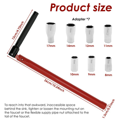 Carbon Steel Tap Wrench Adapter Bathroom Sink Faucet