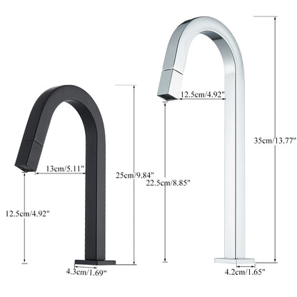 Fmhjfisd Basin Sink Faucet Black/Chrome Deck Mount Cold