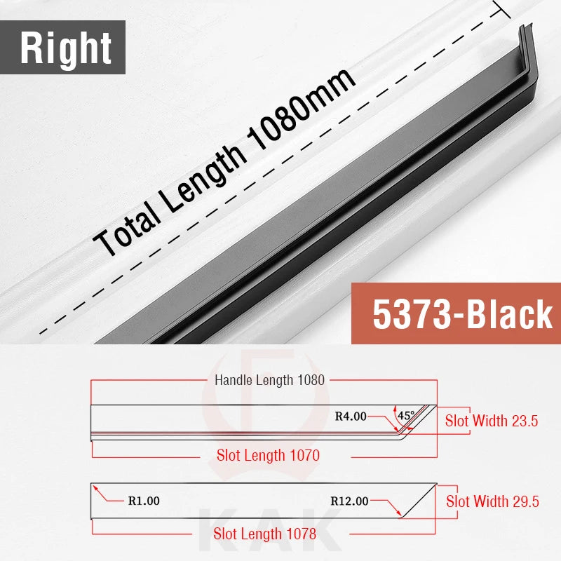 Kak Recessed Cabinet Handles Black Hidden Sliding Door