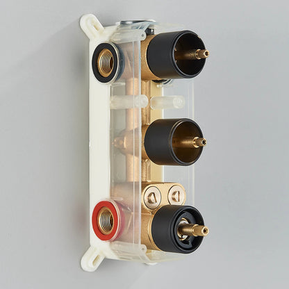 Brushed Gold Thermostatic Shower Mixer Valve Brass 3-Ways