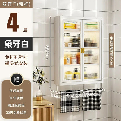 Modern Wall Mounted Bathroom Cabinet White Waterproof Storage