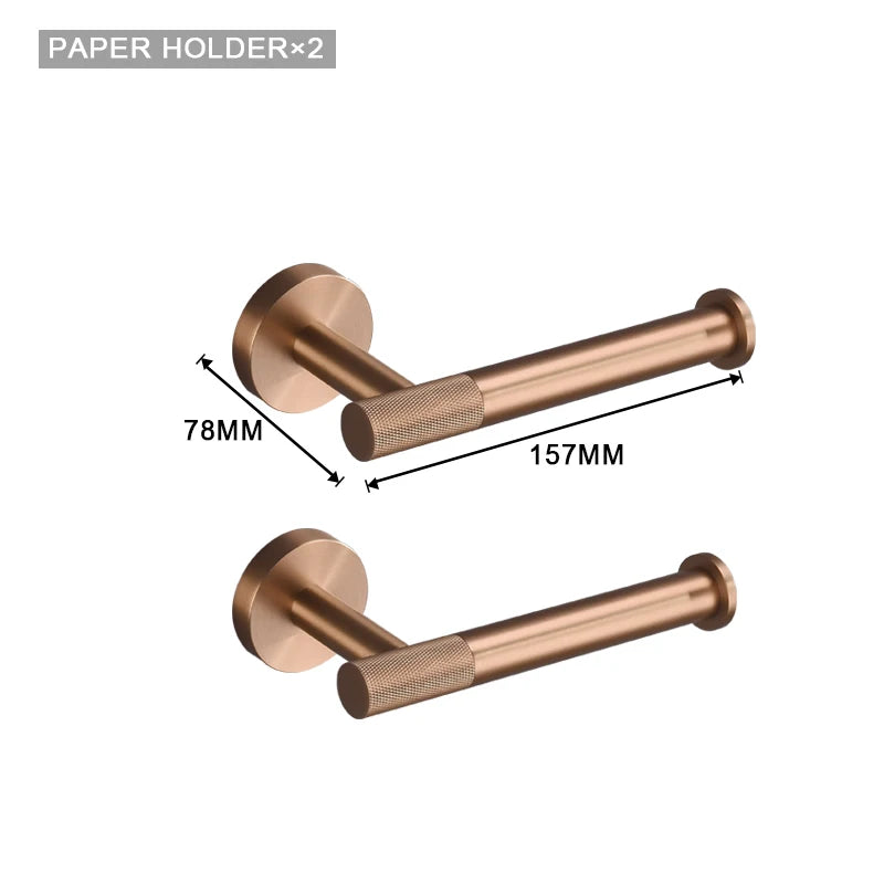Brushed Rose Gold Toilet Brush Holder Toilet Paper