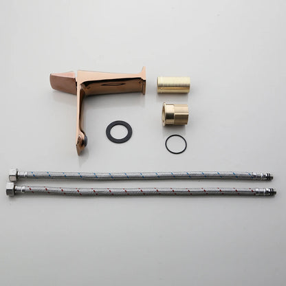 Kemaidi Rose Gold Bathroom Basin Sink Faucet Square