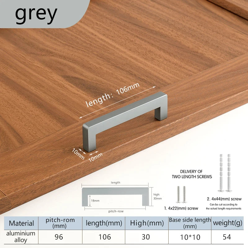Square 500mm Extended Long Handle Wardrobe Door Handle