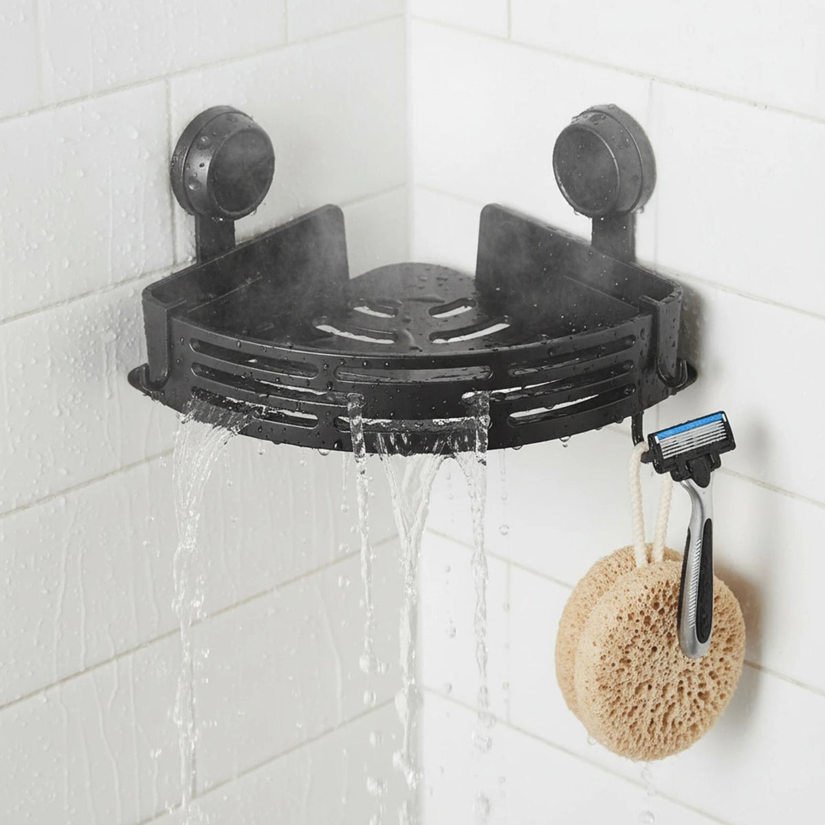 Suction Cup Triangle Corner Shower Caddy Hooks No
