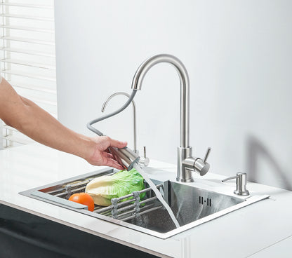304 Stainless Steel Black/Brushed Nickel Sink Waterfall Faucet