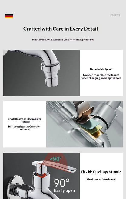 Zinc Alloy Wall Mount G1/2 Cold Water Tap