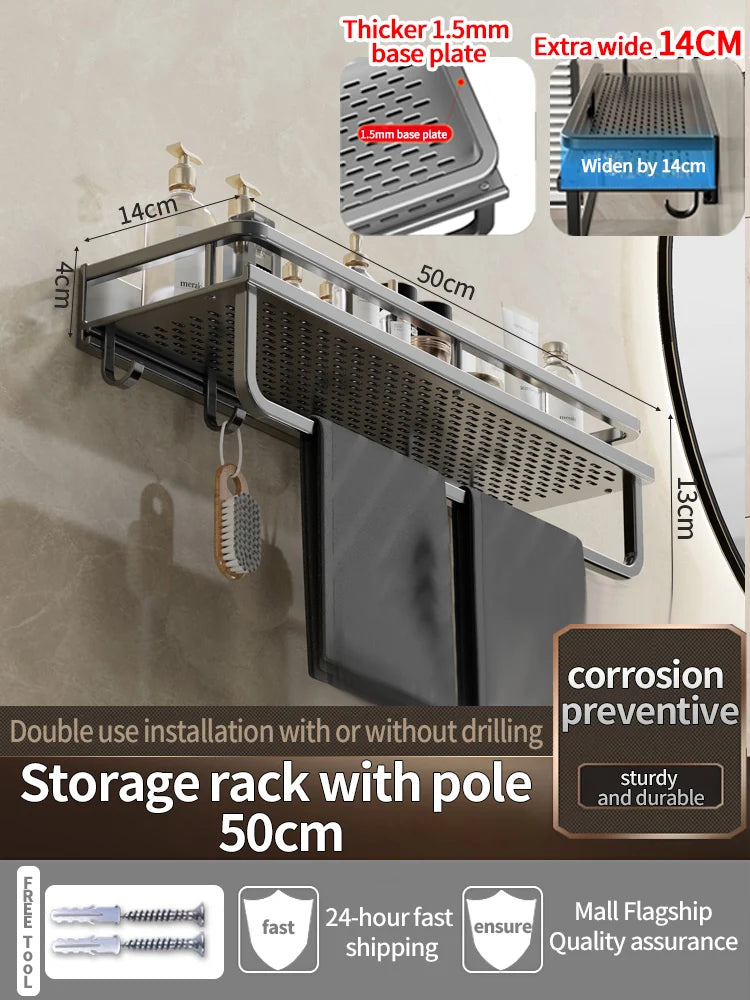 Bathroom Shelf Bathroom Towel Rack Shelves Wall Shower