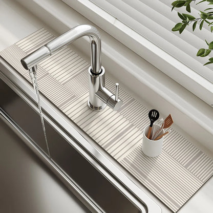 Sink Faucet Mat Drain Pad Absorbent Bathroom Splash