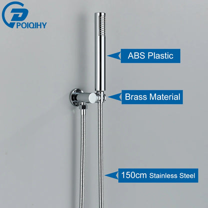 Poiqihy Golden Handshower Head 150cm Stainless Steel Shower