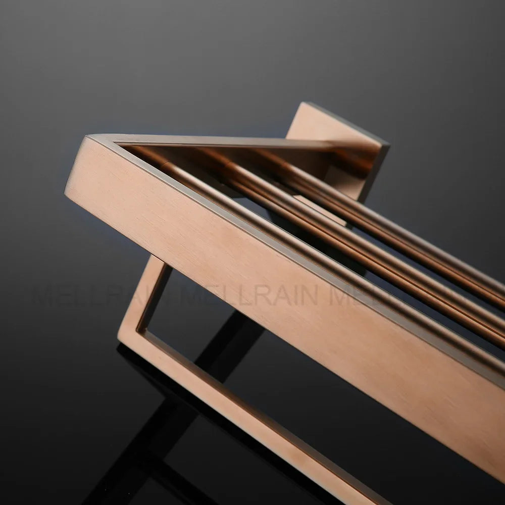 Brushed Rose Gold Towel Rack Robe Hook Bathroom