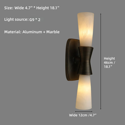 Brass Marble Wall Light Alabaster Wall Sconce Led