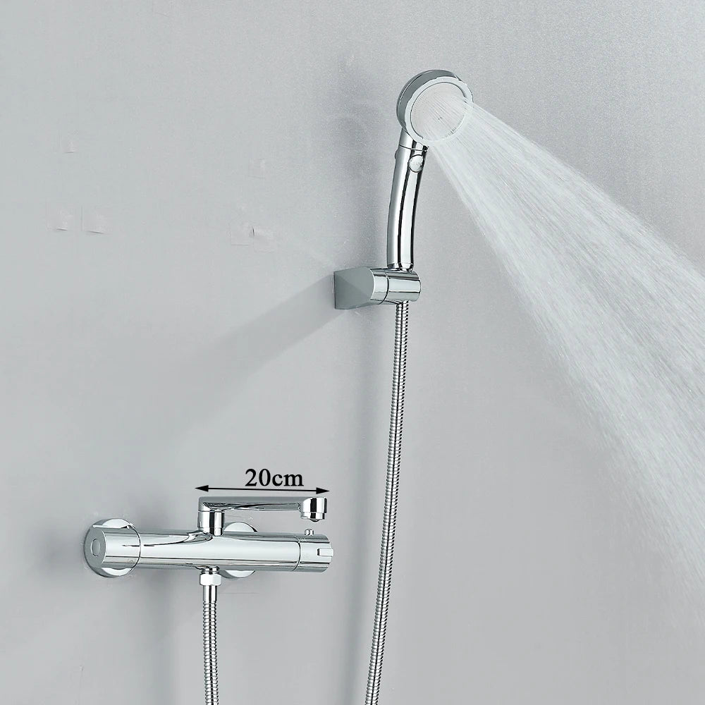 Thermostatic Shower Faucet Bathroom Black Mixertap Thermostat