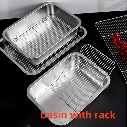 Deep Square Plate Basin Rack Pallet Stainless Steel