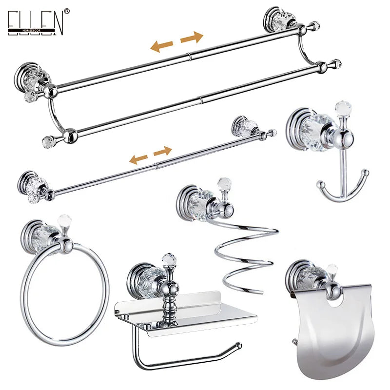 Bathroom Hardware Crystal Bath Towel Shelf Toilet Paper
