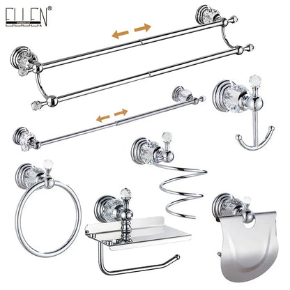 Bathroom Hardware Crystal Bath Towel Shelf Toilet Paper