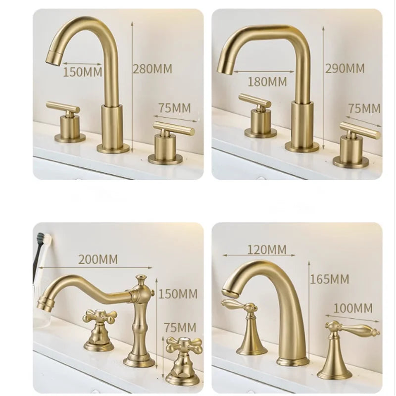 Brushed Gold Bathroom Faucet Total Brass Basin Faucet