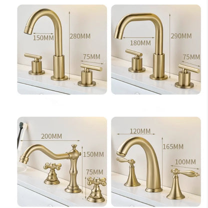 Brushed Gold Bathroom Faucet Total Brass Basin Faucet