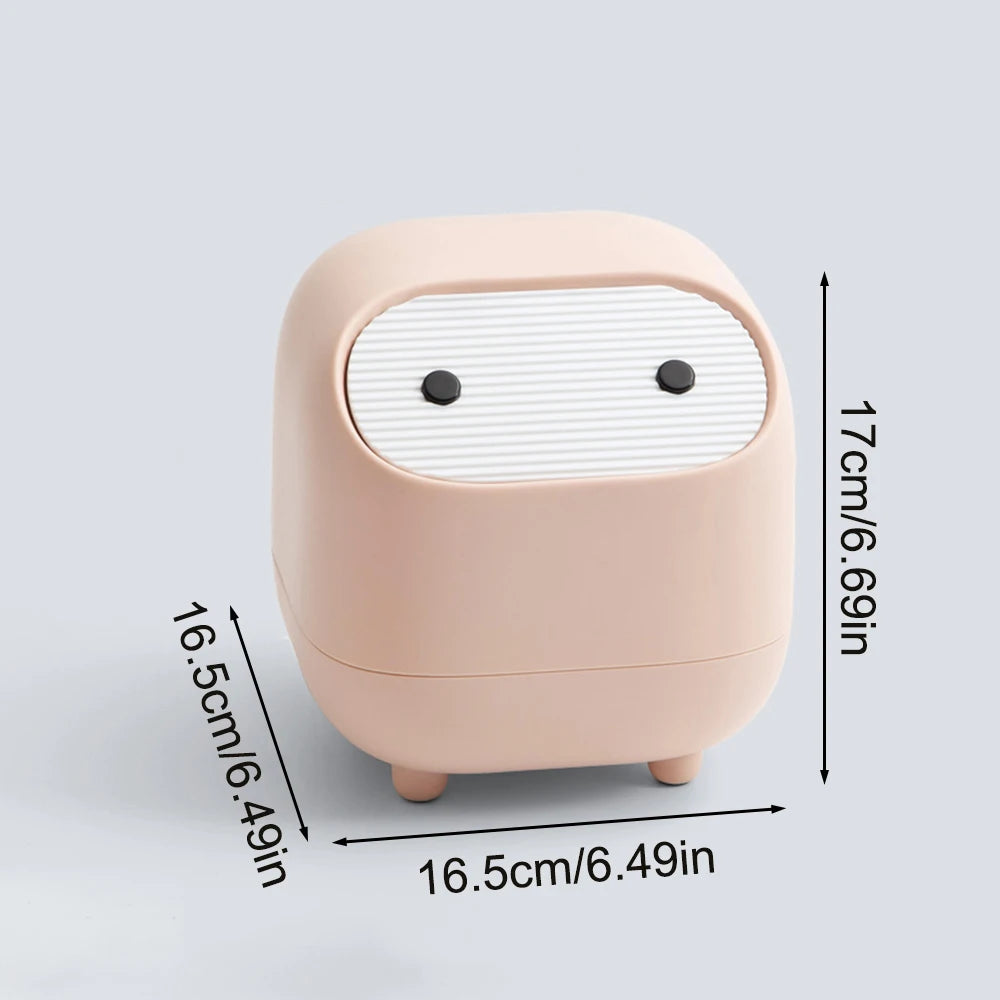 Mini Trash Can Lid Cute Ninja Desktop Trash