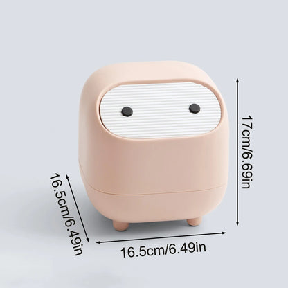 Mini Trash Can Lid Cute Ninja Desktop Trash