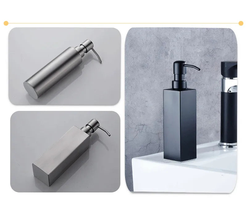 Black Liquid Soap Dispenser Shampoo Hotel Bathroom Wall