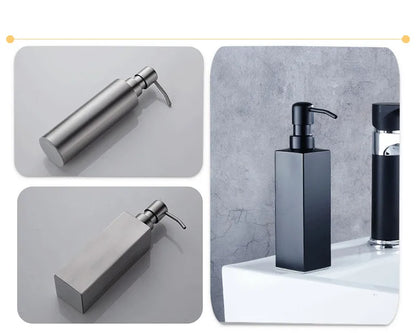 Black Liquid Soap Dispenser Shampoo Hotel Bathroom Wall