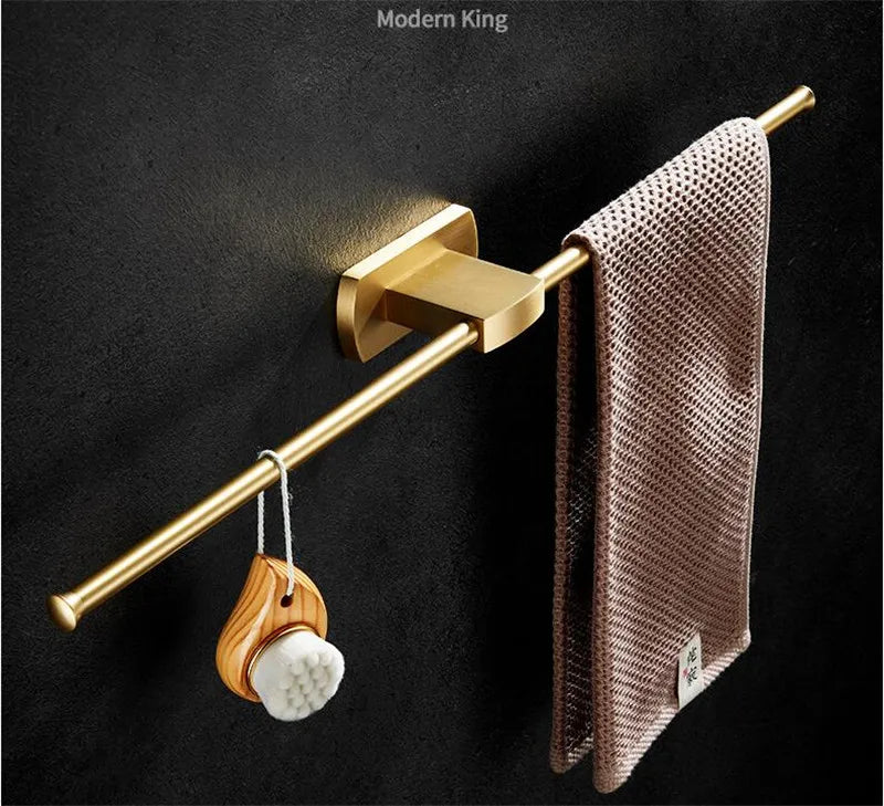 Brushed Gold Bathroom Towel Rack Paper Holder Toilet