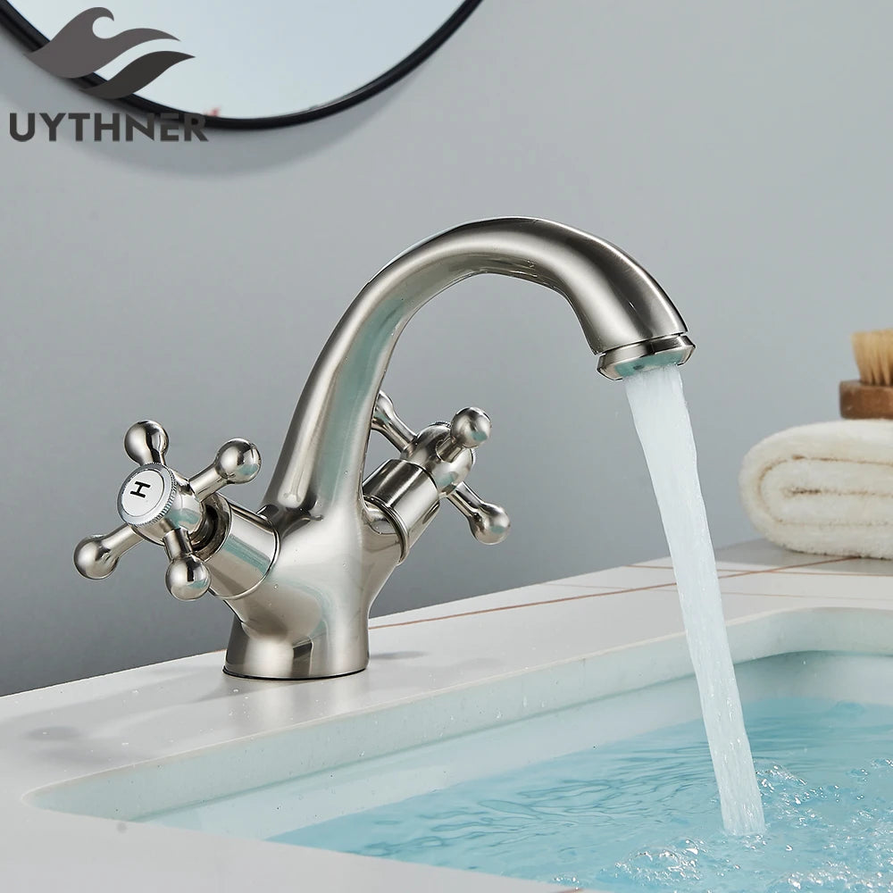 Gold/Antique Brass Bathroom Basin Sink Faucet Mixer Tap