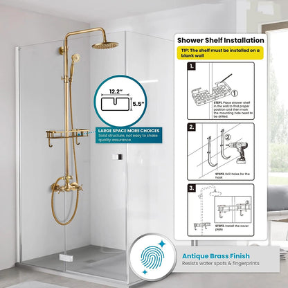 Kemaidi Brass Antique Wall Mount Shower Faucet Handle