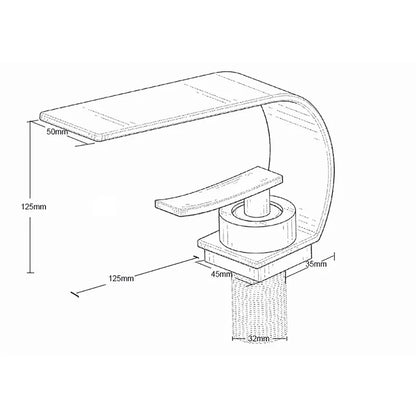 Becola Retail Deck Mount Waterfall Bathroom Basin Faucet