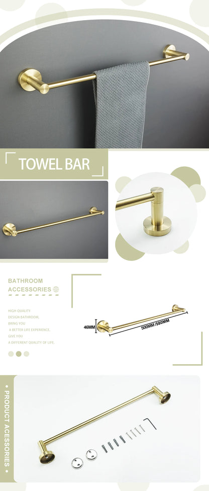 Brushed Gold Wall Mount Shelf Toilet Bath Hardware