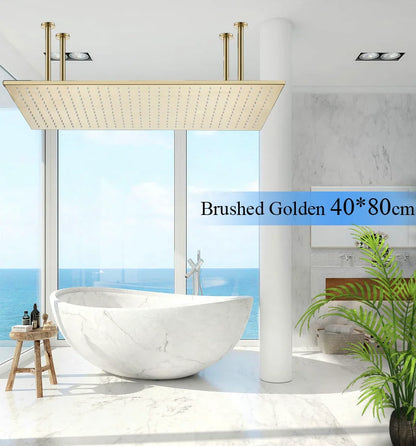 Large Rainfall Shower Faucet Ceiling Installation Bathroom