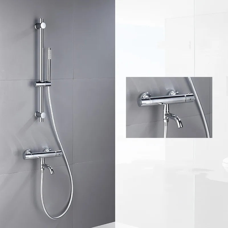 Black Chrome Thermostatic Shower Faucets Valve Brass Bathroom