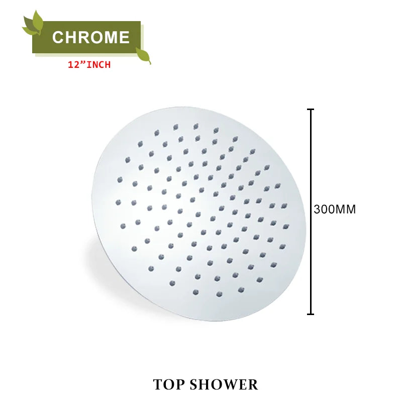Round Stainless Steel Slim 8/10/12 Inch Large Rain