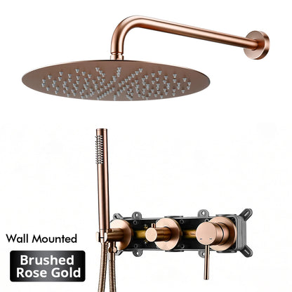 Gunmetal Shower Faucet 8-16 Wall Mounted Concealed Control