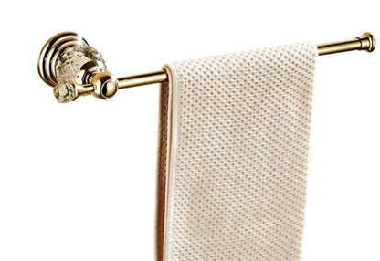 Luxury Crystal Bathroom Gold Polished Brass Bath Hardware