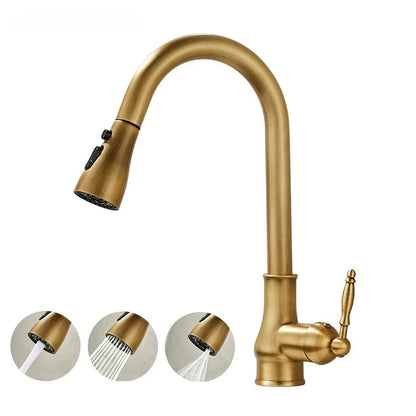 Articulated Faucet Sink Mixer Tap Only Antique Bronze