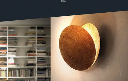 Modern Texture Designer Round Wall Lamp Rotatable Black