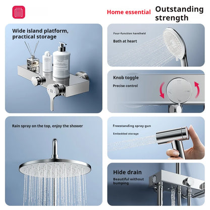 Diiib Large Panel Rain Shower Stainless Steel Combination