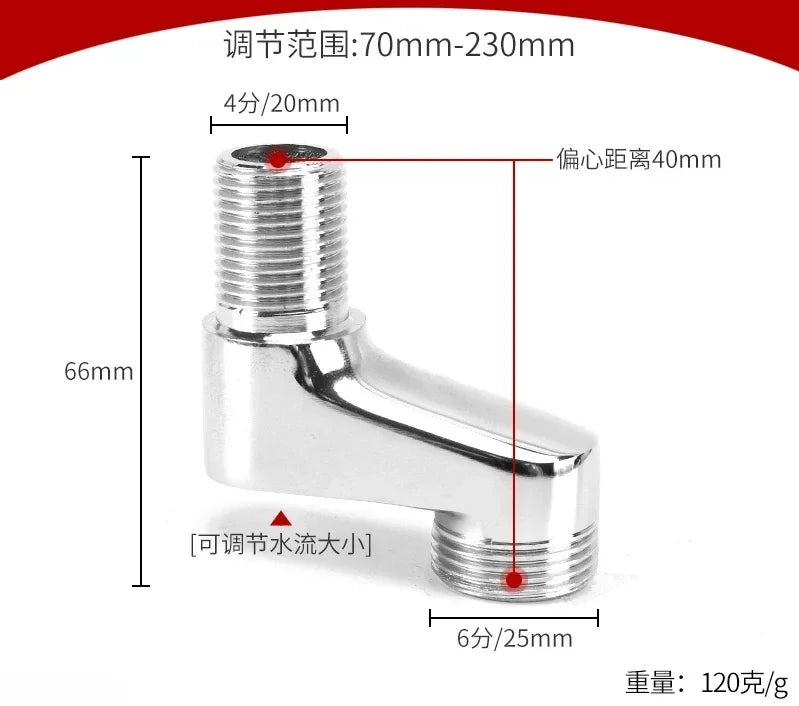 2pcs Brass Shower Faucet Shower Thickened Variable Diameter