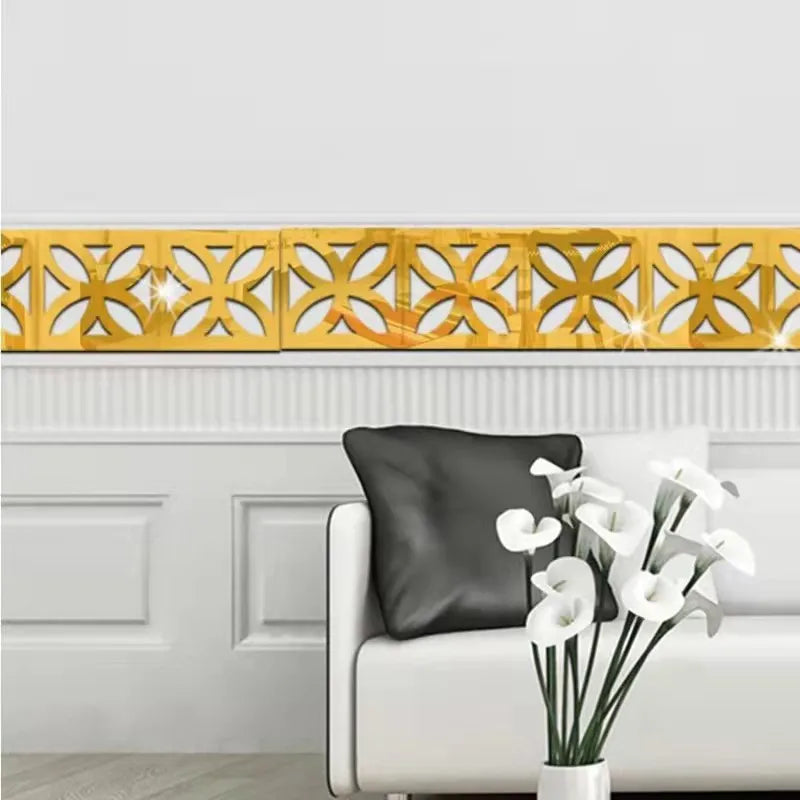 5/10cm Acrylic Wall Mirror Sticker Adhesive Living Room