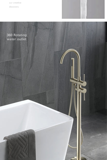 Aitana Luxury Black Brass Bathroom Faucet Floor Standing