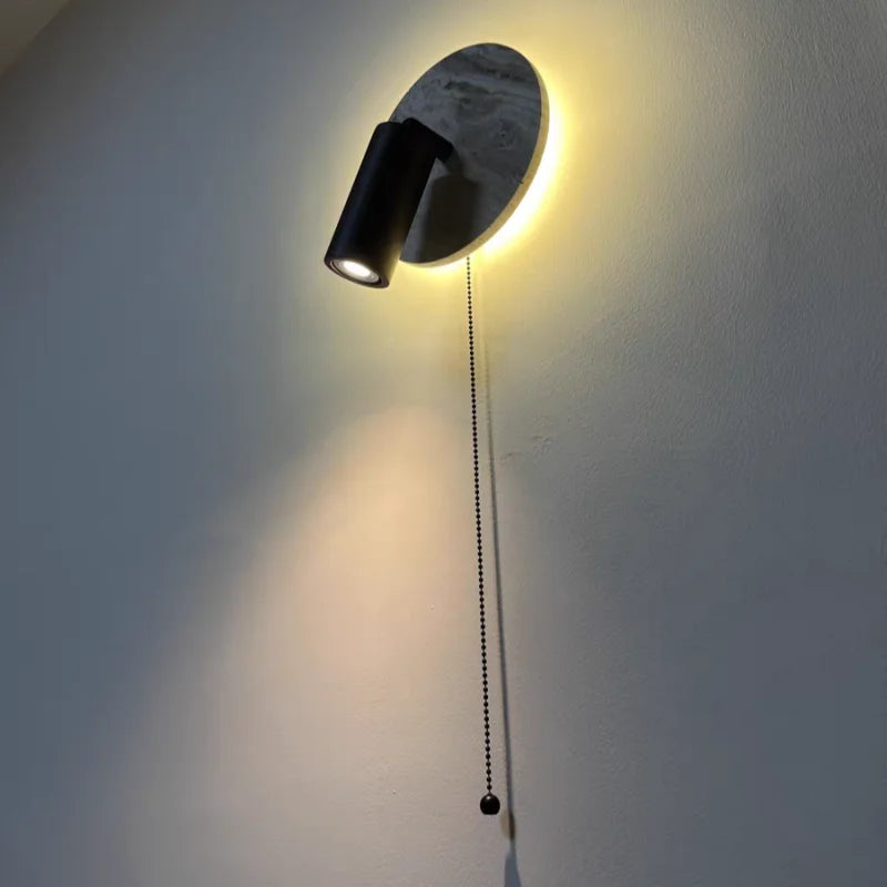 Iwhd Wood Led Wall Lamp Sconce Pull Chain