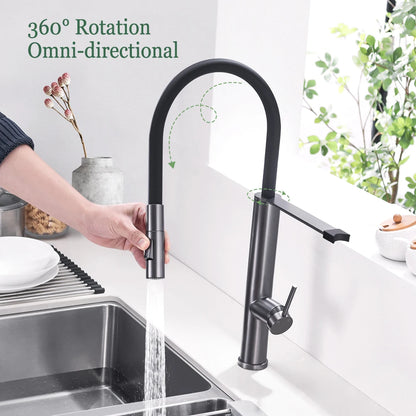 Faucet Gunmetal Flexible Pull Out Water Tap Nozzle